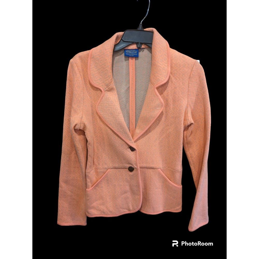 Pendleton Jacquard Blazer 100% Cotton Knit Washable Women's Sz. XS-S